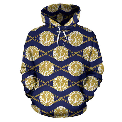 Anchor Luxury Pattern Pullover Hoodie