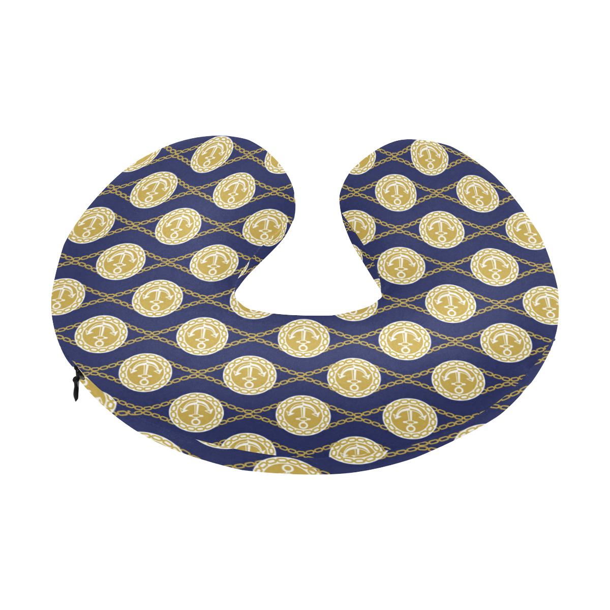 Anchor Luxury Pattern U-Shaped Travel Neck Pillow-JTAMIGO.COM