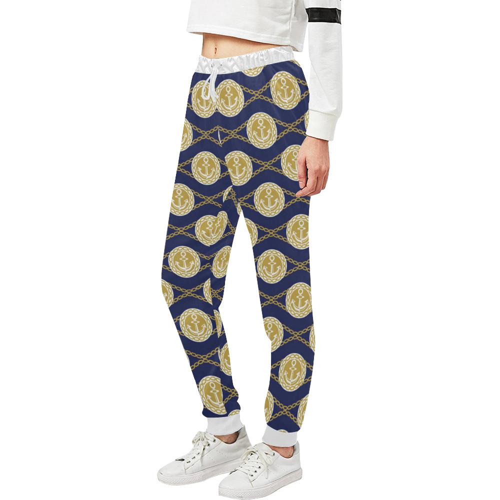 Anchor Luxury Pattern Unisex Casual Sweatpants (Model L11)-JTAMIGO.COM