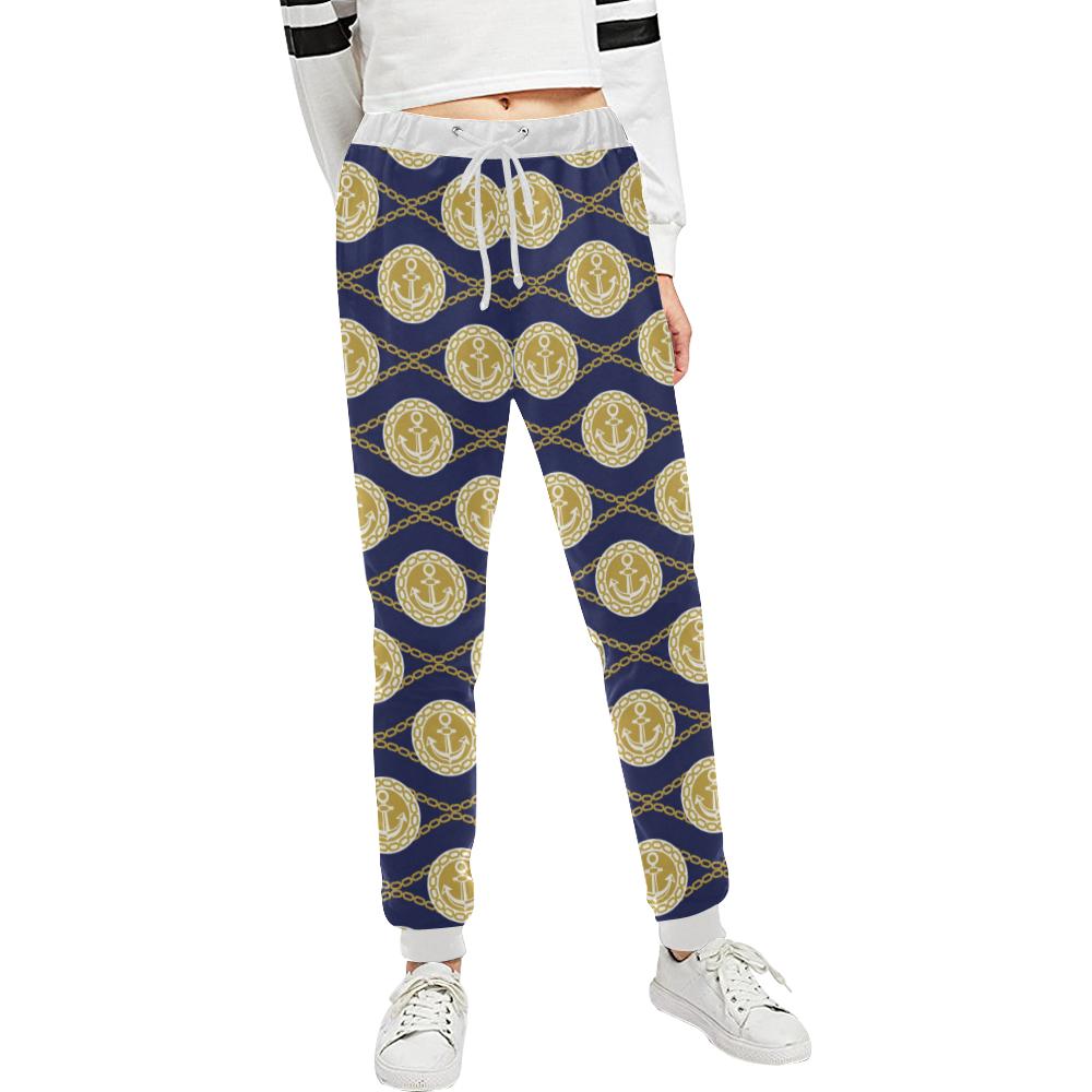Anchor Luxury Pattern Unisex Casual Sweatpants (Model L11)-JTAMIGO.COM