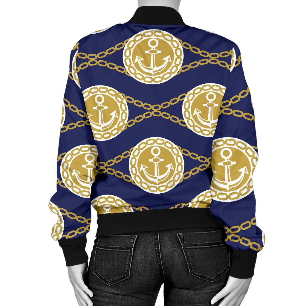 Anchor Luxury Pattern Women Casual Bomber Jacket