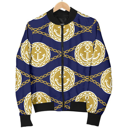 Anchor Luxury Pattern Women Casual Bomber Jacket