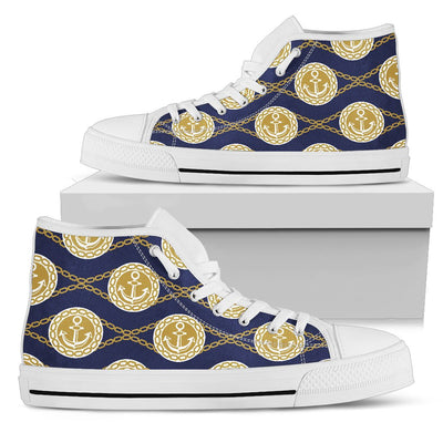 Anchor Luxury Pattern Women High Top Shoes