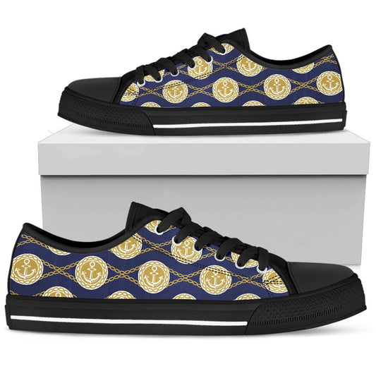 Anchor Luxury Pattern Women Low Top Shoes