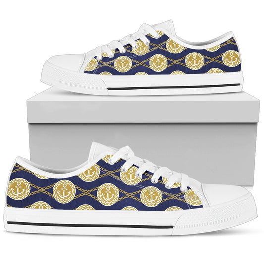 Anchor Luxury Pattern Women Low Top Shoes