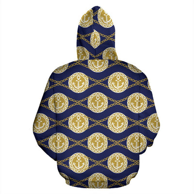 Anchor Luxury Pattern Zip Up Hoodie