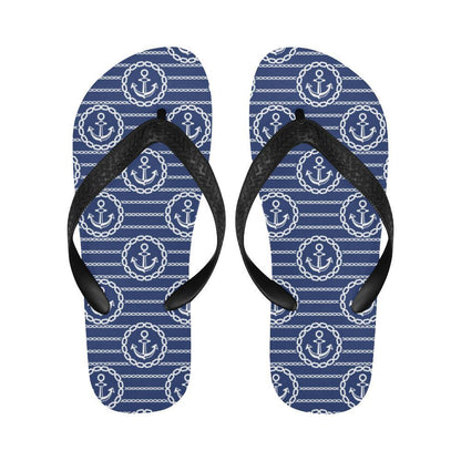 Anchor Stripe Pattern Flip Flops-JTAMIGO.COM