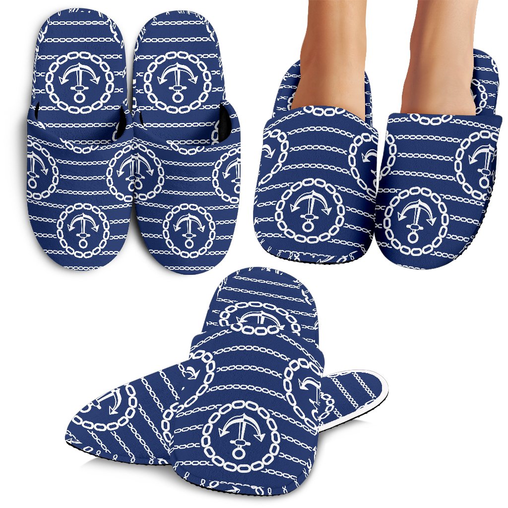 Anchor Stripe Pattern House Slippers