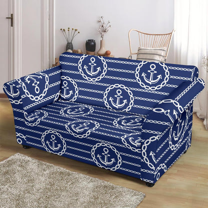 Anchor Stripe Pattern Loveseat Slipcover-JTAMIGO.COM