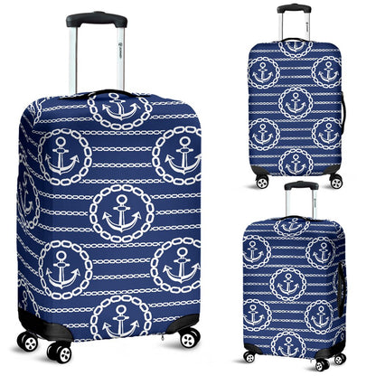 Anchor Stripe Pattern Luggage Cover Protector