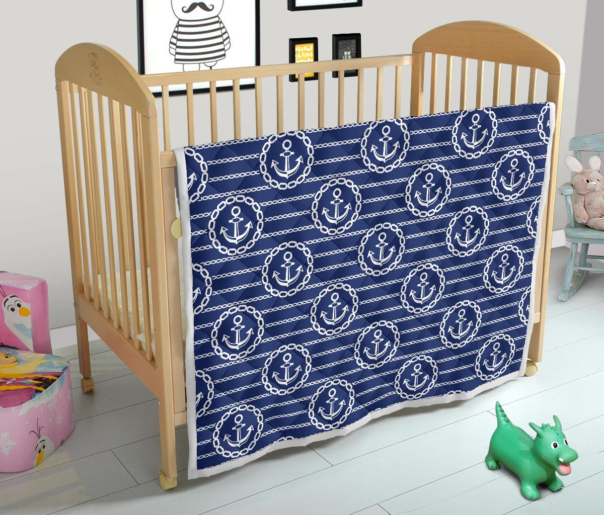 Anchor Stripe Pattern Premium Quilt-JTAMIGO.COM