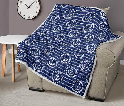 Anchor Stripe Pattern Premium Quilt-JTAMIGO.COM