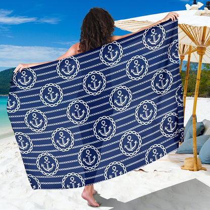 Anchor Stripe Pattern Sarong Pareo Wrap