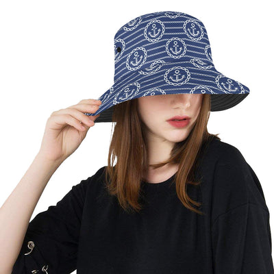 Anchor Stripe Pattern Unisex Bucket Hat