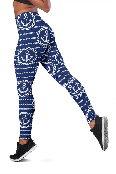 Anchor Stripe Pattern Women Leggings