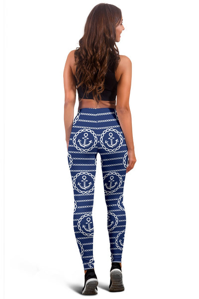 Anchor Stripe Pattern Women Leggings