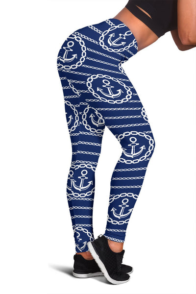 Anchor Stripe Pattern Women Leggings