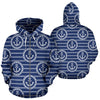 Anchor Stripe Pattern Zip Up Hoodie