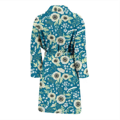 Anemone Pattern Print Design 01 Men Bathrobe-JORJUNE.COM