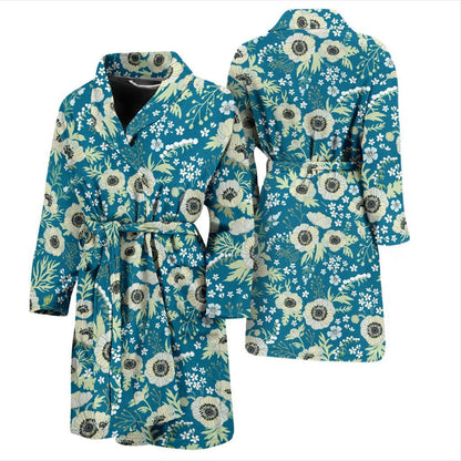 Anemone Pattern Print Design 01 Men Bathrobe-JORJUNE.COM