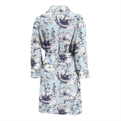 Anemone Pattern Print Design 02 Men Bathrobe-JORJUNE.COM