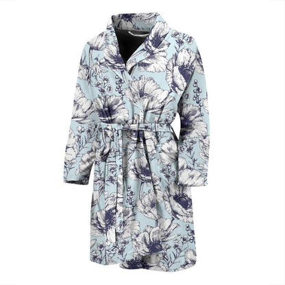 Anemone Pattern Print Design 02 Men Bathrobe-JORJUNE.COM