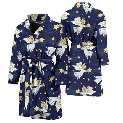 Angel Pattern Print Design 06 Men Bathrobe-JORJUNE.COM