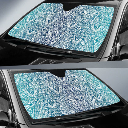 Angel Wings Boho Design Themed Print Car Sun Shade For Windshield