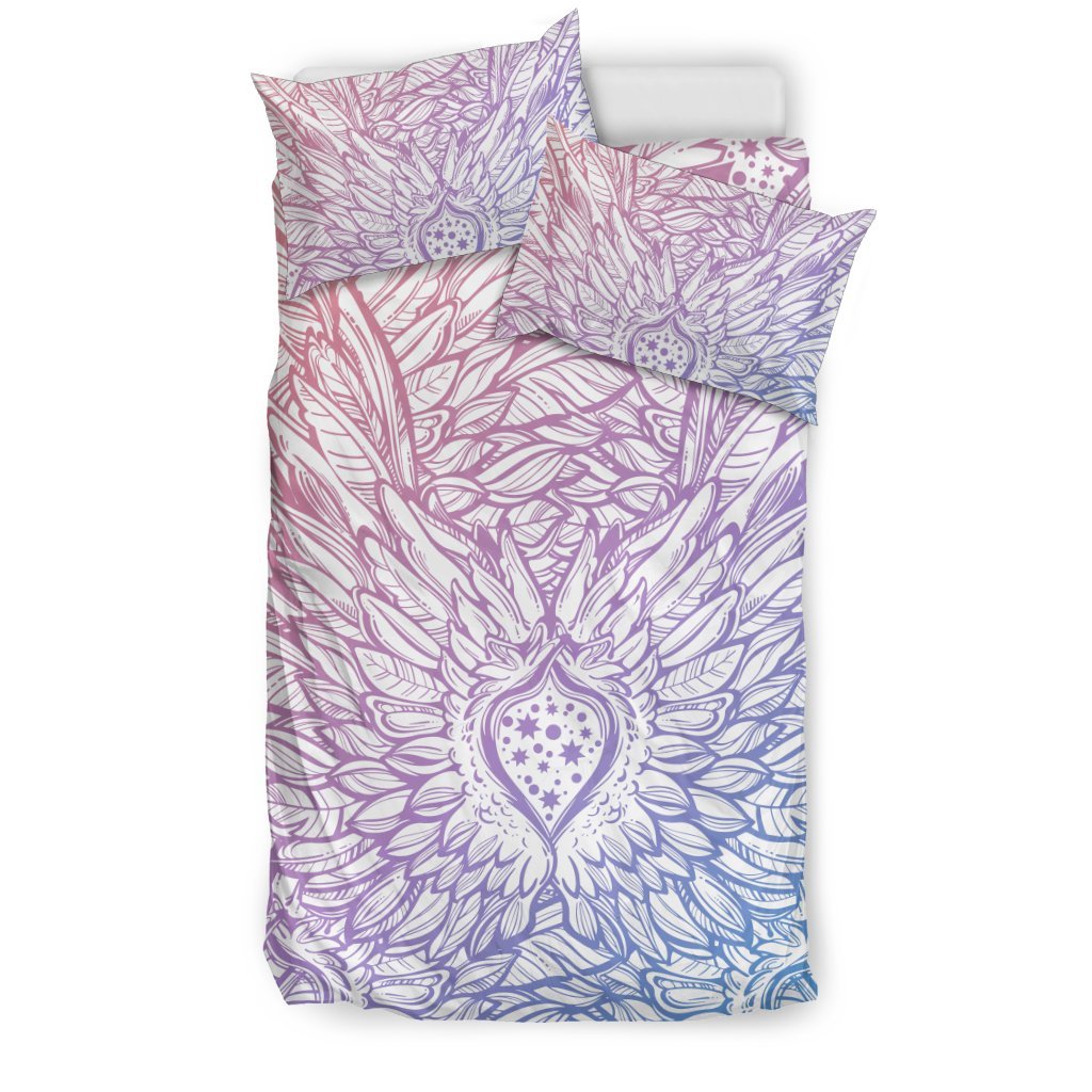 Angel Wings Boho Design Themed Print Duvet Cover Bedding Set