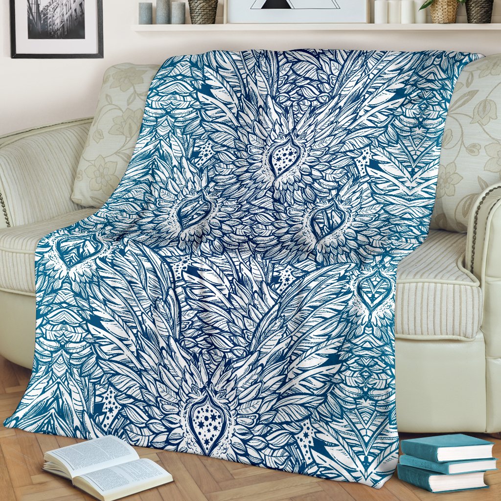Angel Wings Boho Design Themed Print Fleece Blanket