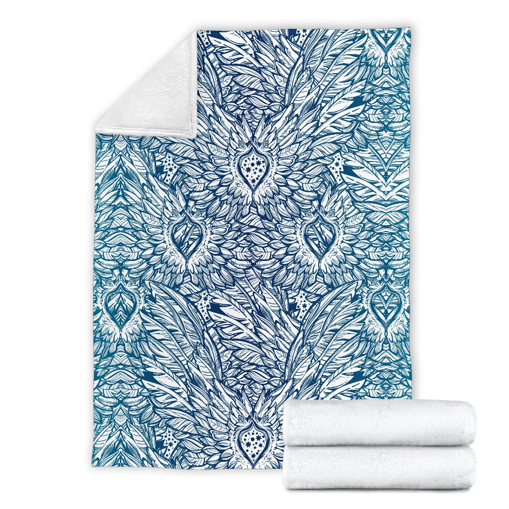 Angel Wings Boho Design Themed Print Fleece Blanket