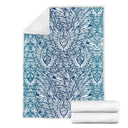 Angel Wings Boho Design Themed Print Fleece Blanket
