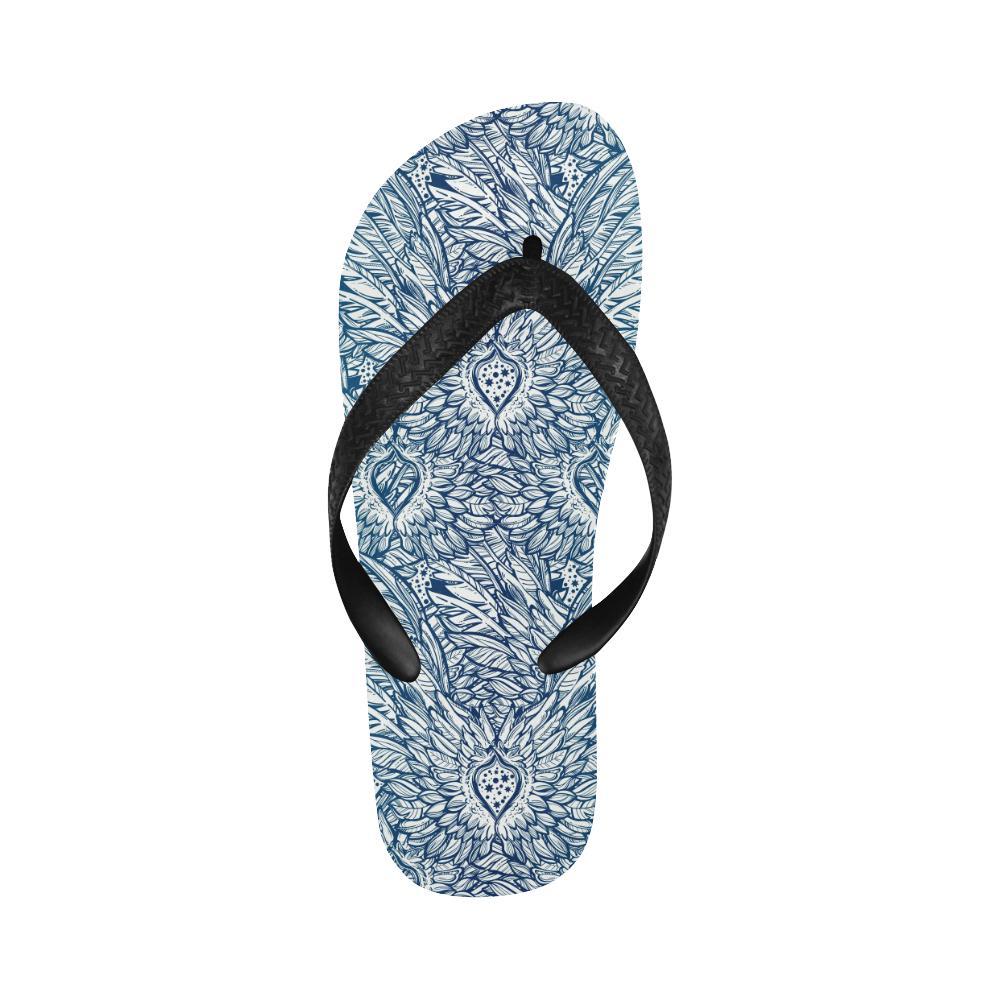 Angel Wings Boho Design Themed Print Flip Flops-JTAMIGO.COM