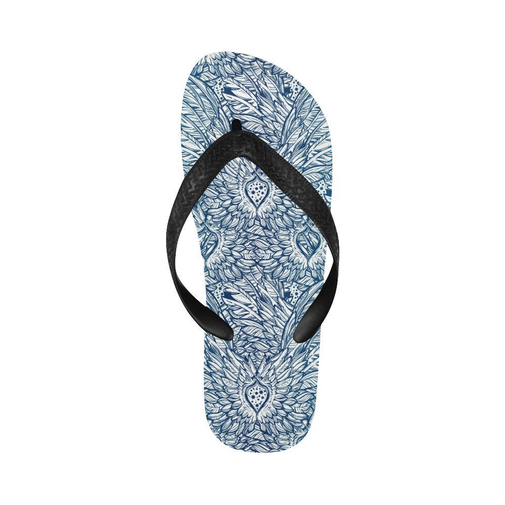Angel Wings Boho Design Themed Print Flip Flops-JTAMIGO.COM