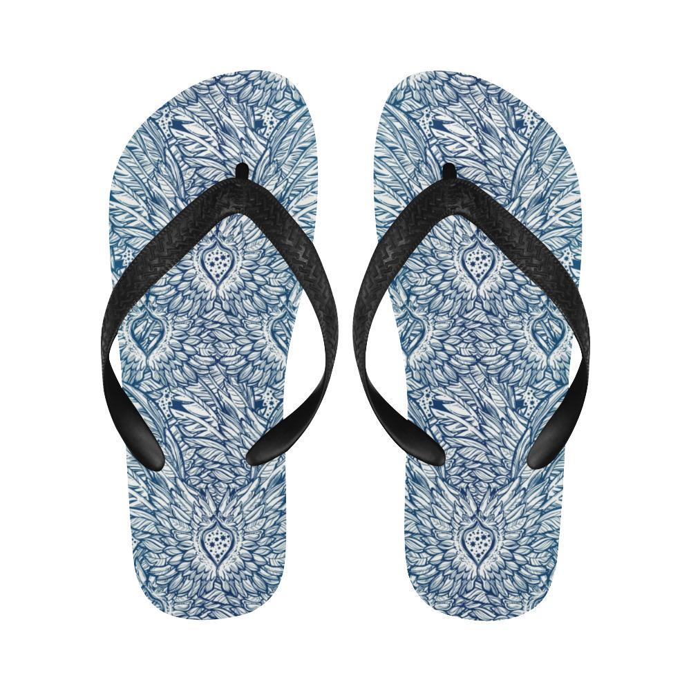 Angel Wings Boho Design Themed Print Flip Flops-JTAMIGO.COM