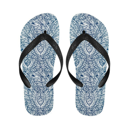 Angel Wings Boho Design Themed Print Flip Flops-JTAMIGO.COM