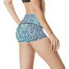 Angel Wings Boho Design Themed Print High Waisted Spandex Shorts-JTAMIGO.COM