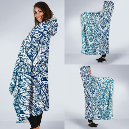 Angel Wings Boho Design Themed Print Hooded Blanket-JTAMIGO.COM