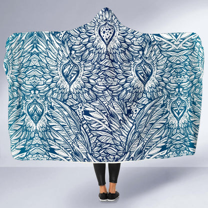Angel Wings Boho Design Themed Print Hooded Blanket-JTAMIGO.COM