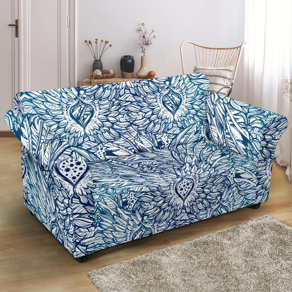Angel Wings Boho Design Themed Print Loveseat Slipcover-JTAMIGO.COM