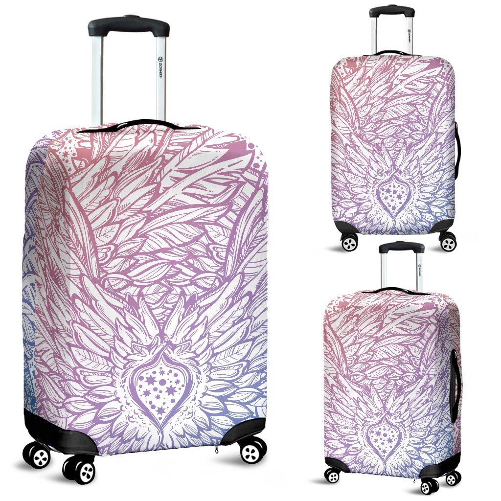 Angel Wings Boho Design Themed Print Luggage Cover Protector