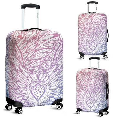 Angel Wings Boho Design Themed Print Luggage Cover Protector