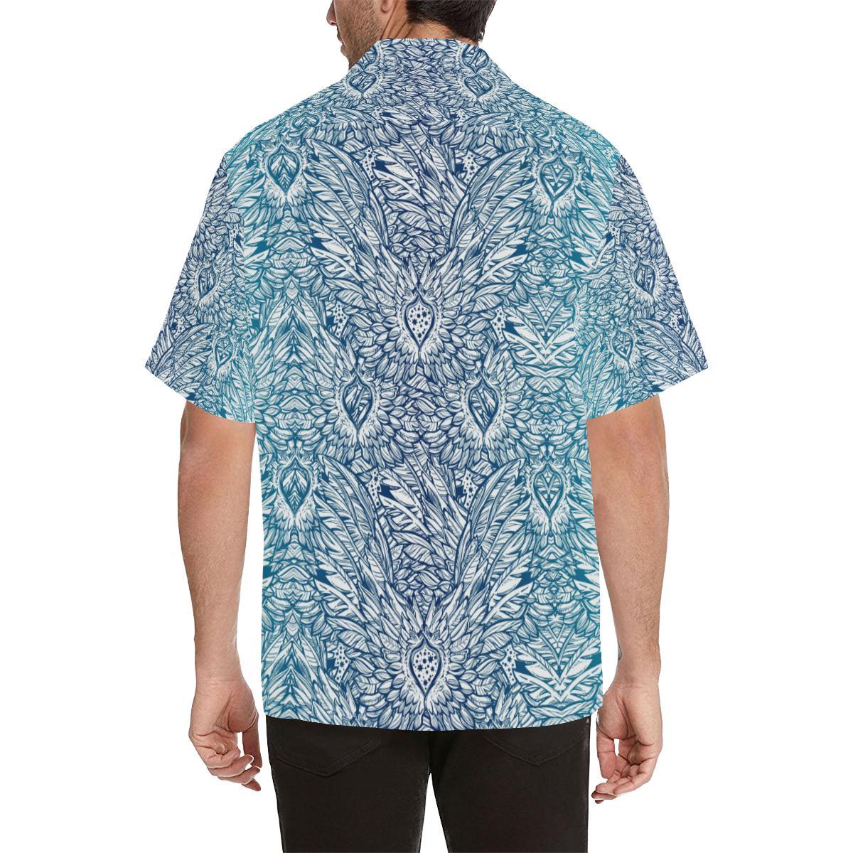 Angel Wings Boho Design Themed Print Men Aloha Hawaiian Shirt