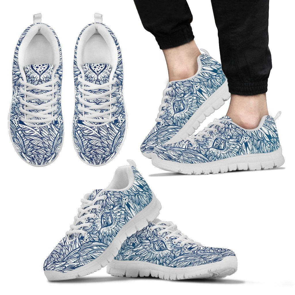 Angel Wings Boho Design Themed Print Men Sneakers Shoes