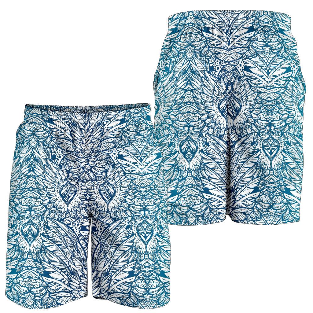 Angel Wings Boho Design Themed Print Mens Shorts-JTAMIGO.COM