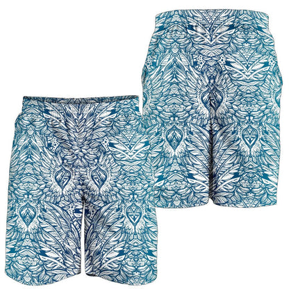 Angel Wings Boho Design Themed Print Mens Shorts-JTAMIGO.COM