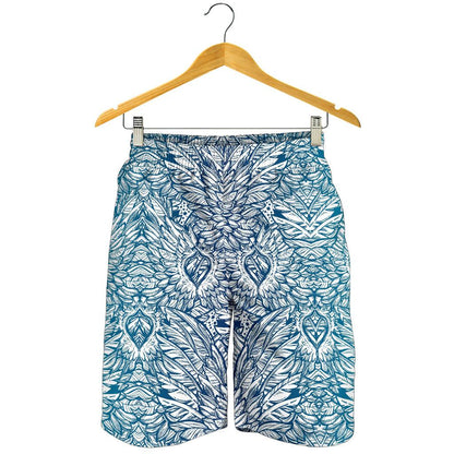 Angel Wings Boho Design Themed Print Mens Shorts-JTAMIGO.COM