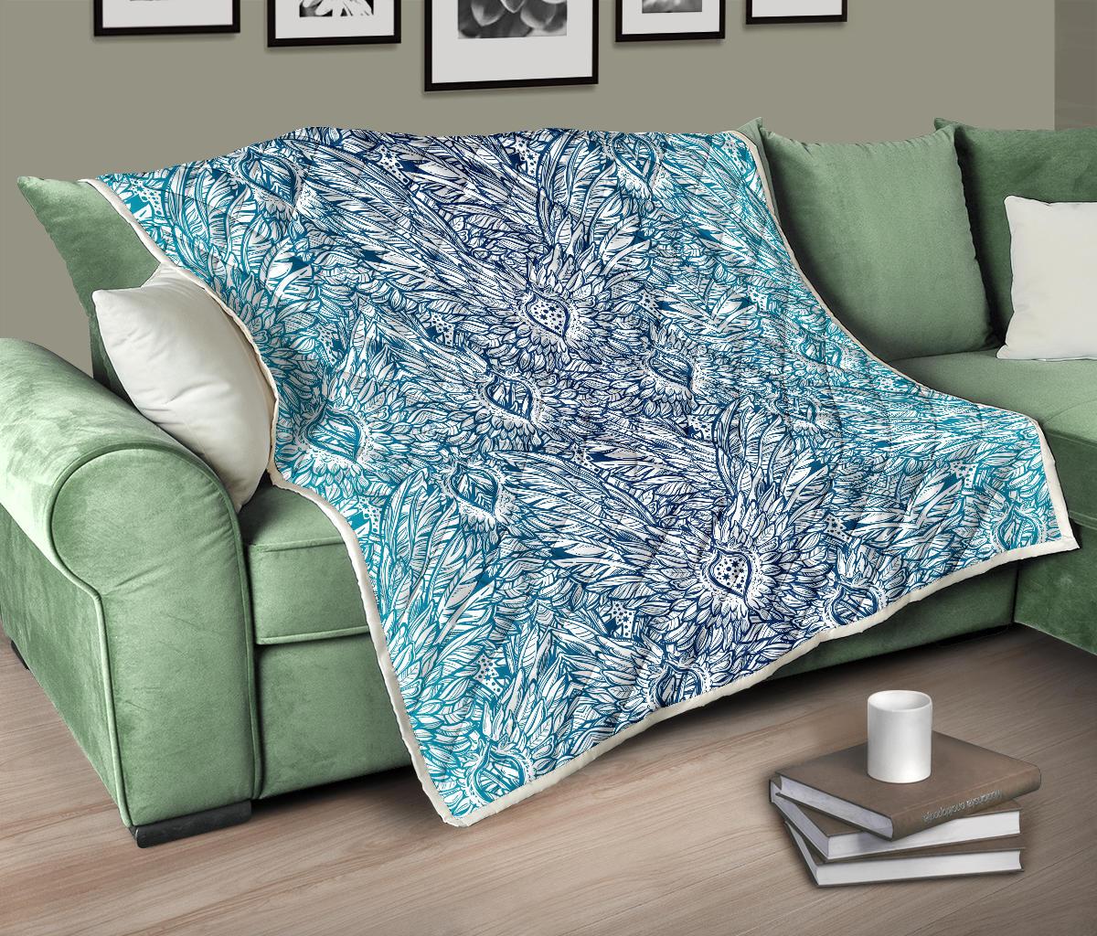 Angel Wings Boho Design Themed Print Premium Quilt-JTAMIGO.COM