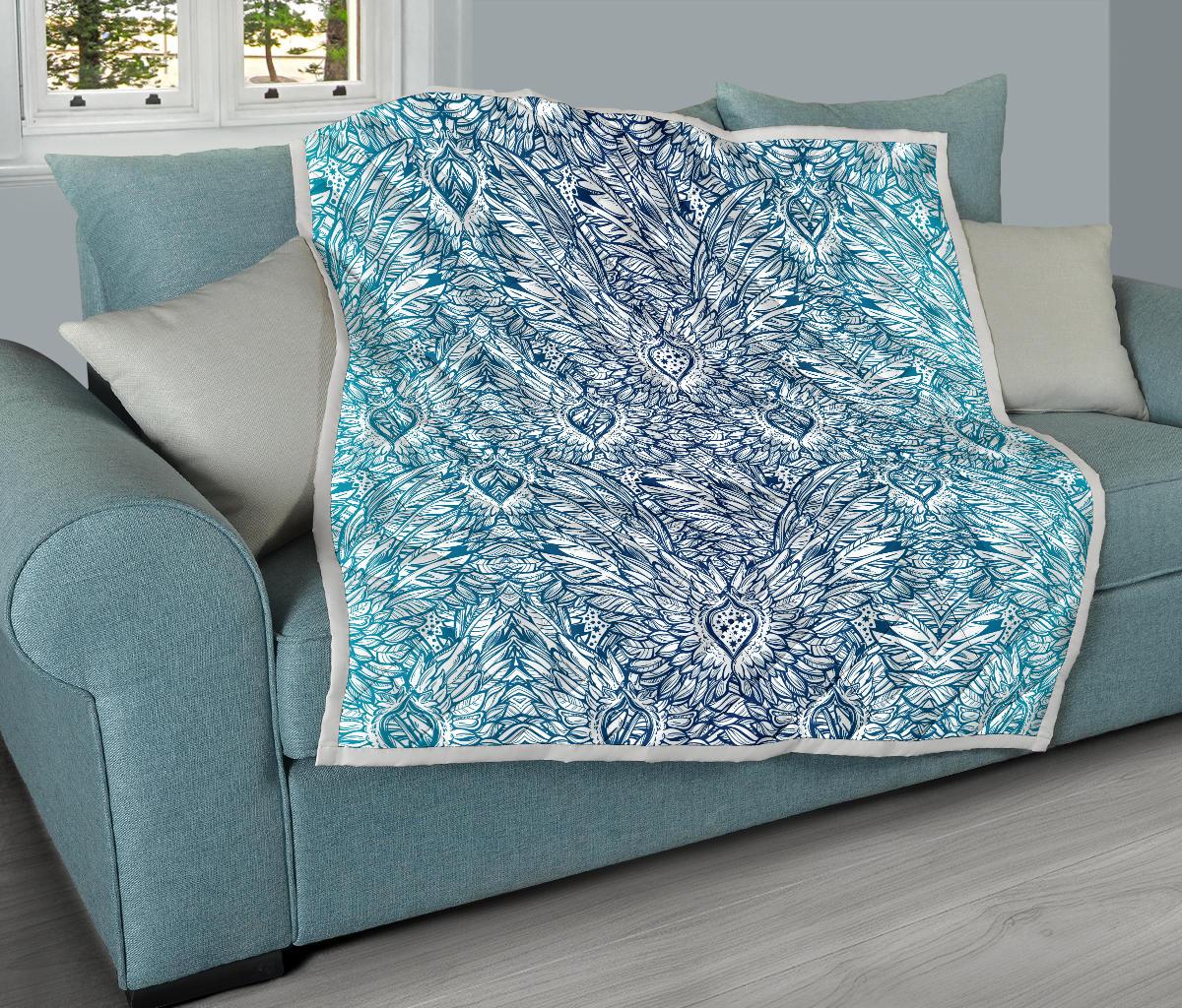 Angel Wings Boho Design Themed Print Premium Quilt-JTAMIGO.COM