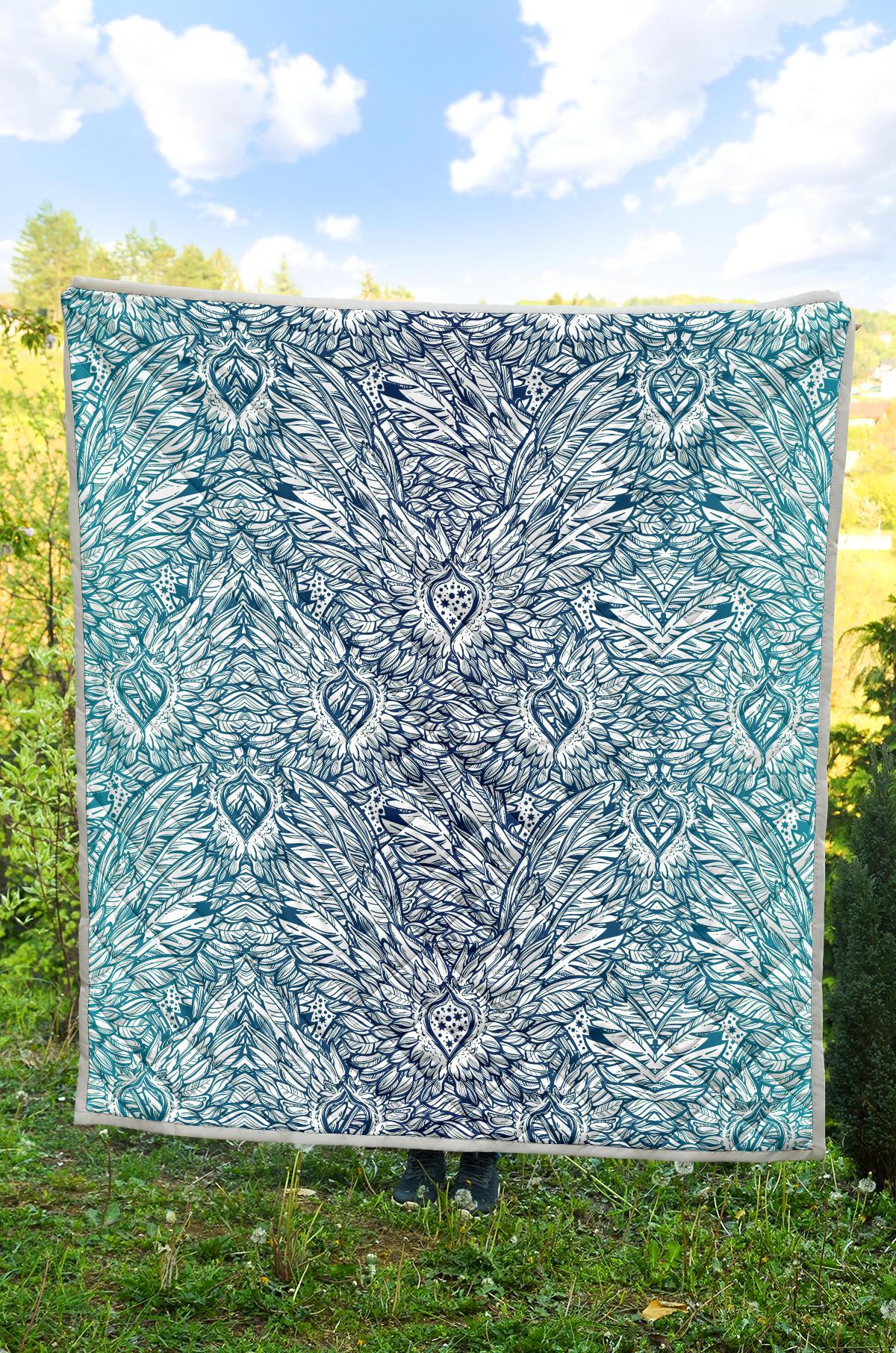 Angel Wings Boho Design Themed Print Premium Quilt-JTAMIGO.COM